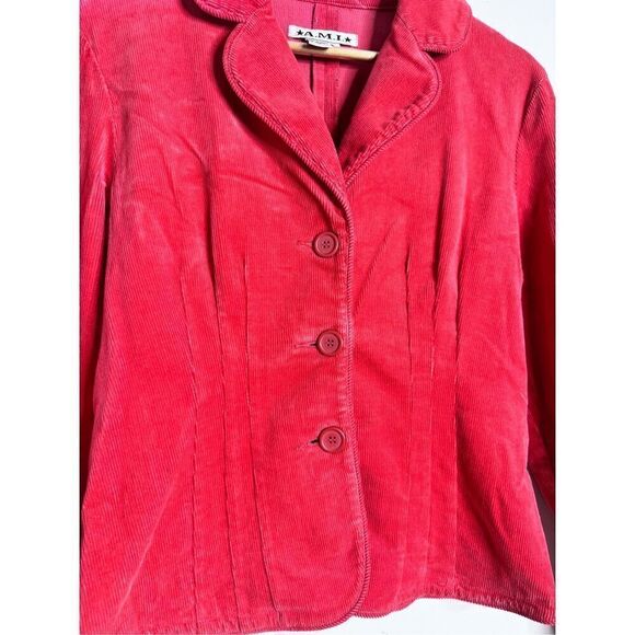 Vintage Y2K coral corduroy blazer SZ M - Picture 4 of 7